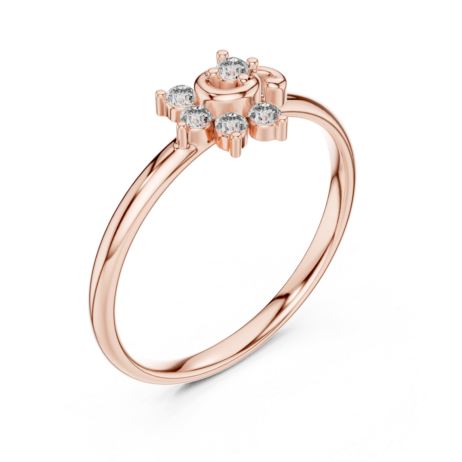  Rose Gold Infinite Circle Blossom Radiance Ring Right View