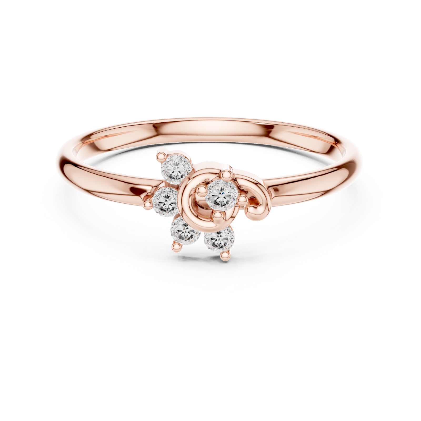  Rose Gold Infinite Circle Blossom Radiance Ring Front View