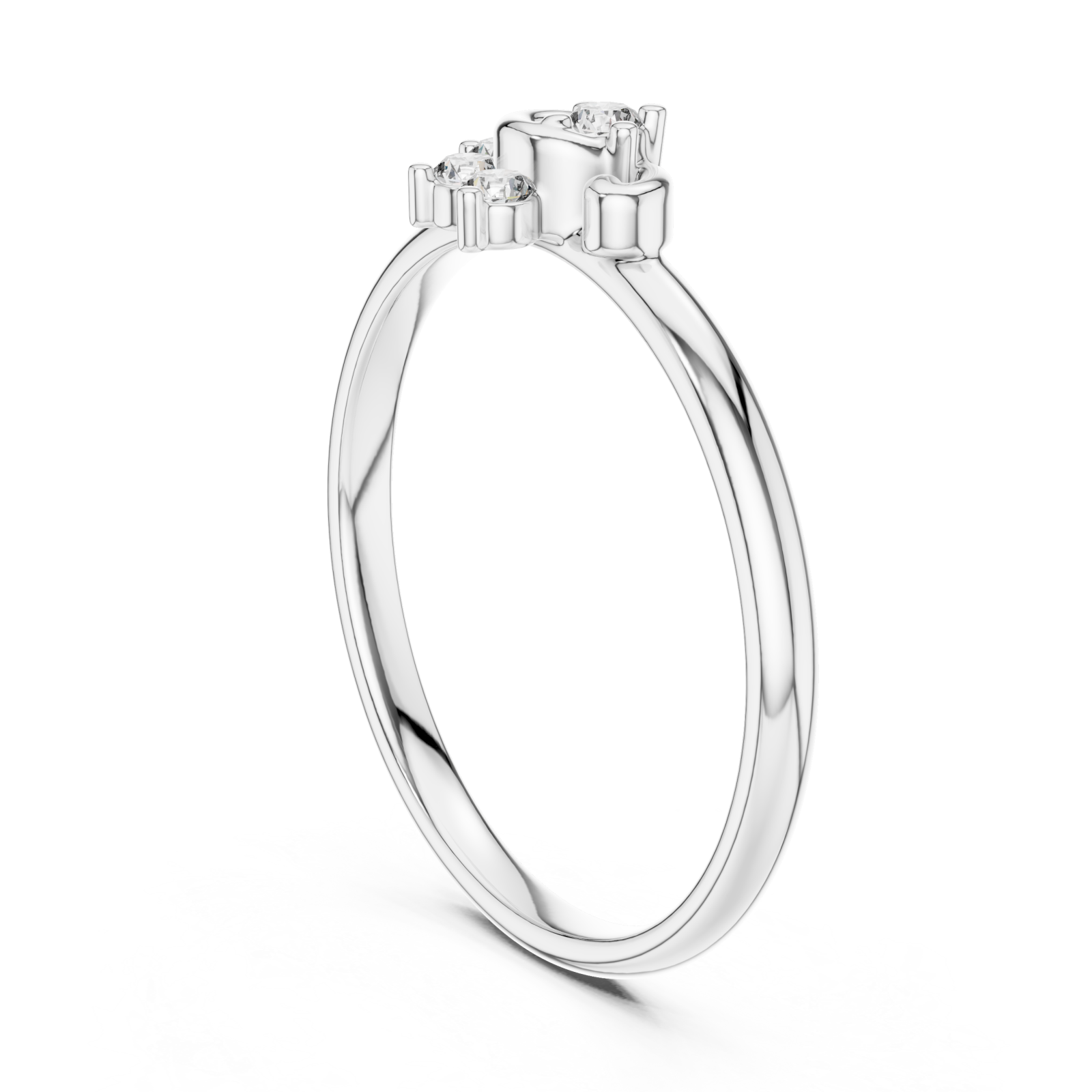  White Gold Infinite Circle Blossom Radiance Ring Left View
