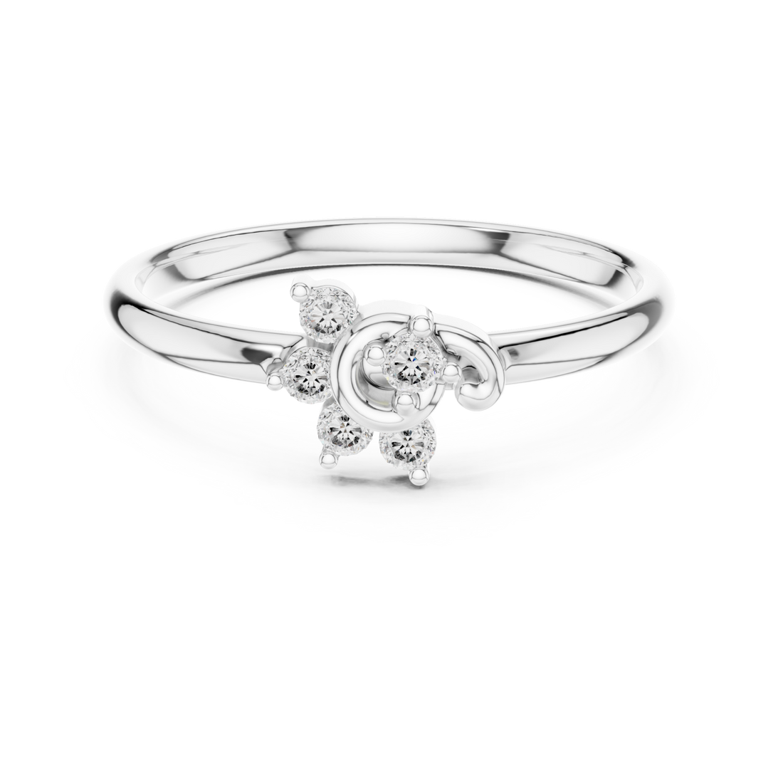  White Gold Infinite Circle Blossom Radiance Ring Right View