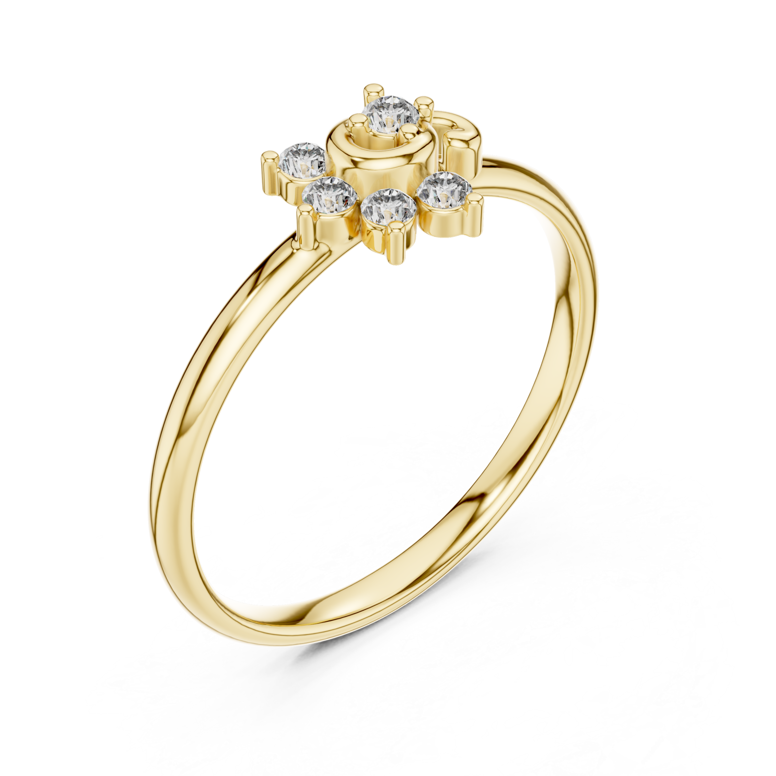 Gold Infinite Circle Blossom Radiance Ring Right View