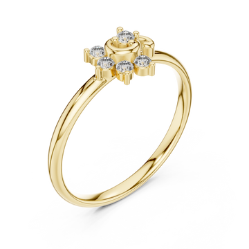 Gold Infinite Circle Blossom Radiance Ring Right View