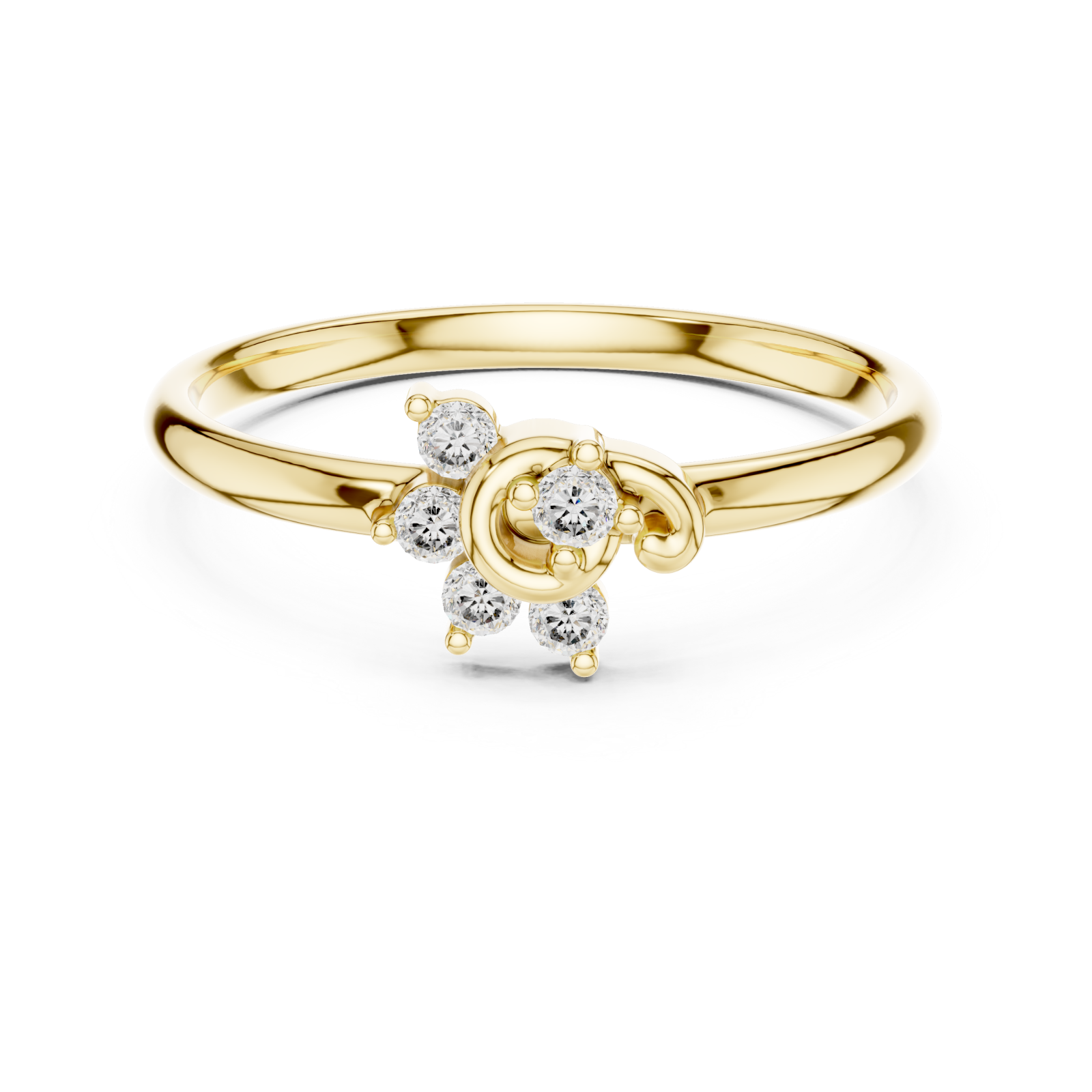  Gold Infinite Circle Blossom Radiance Ring Front View