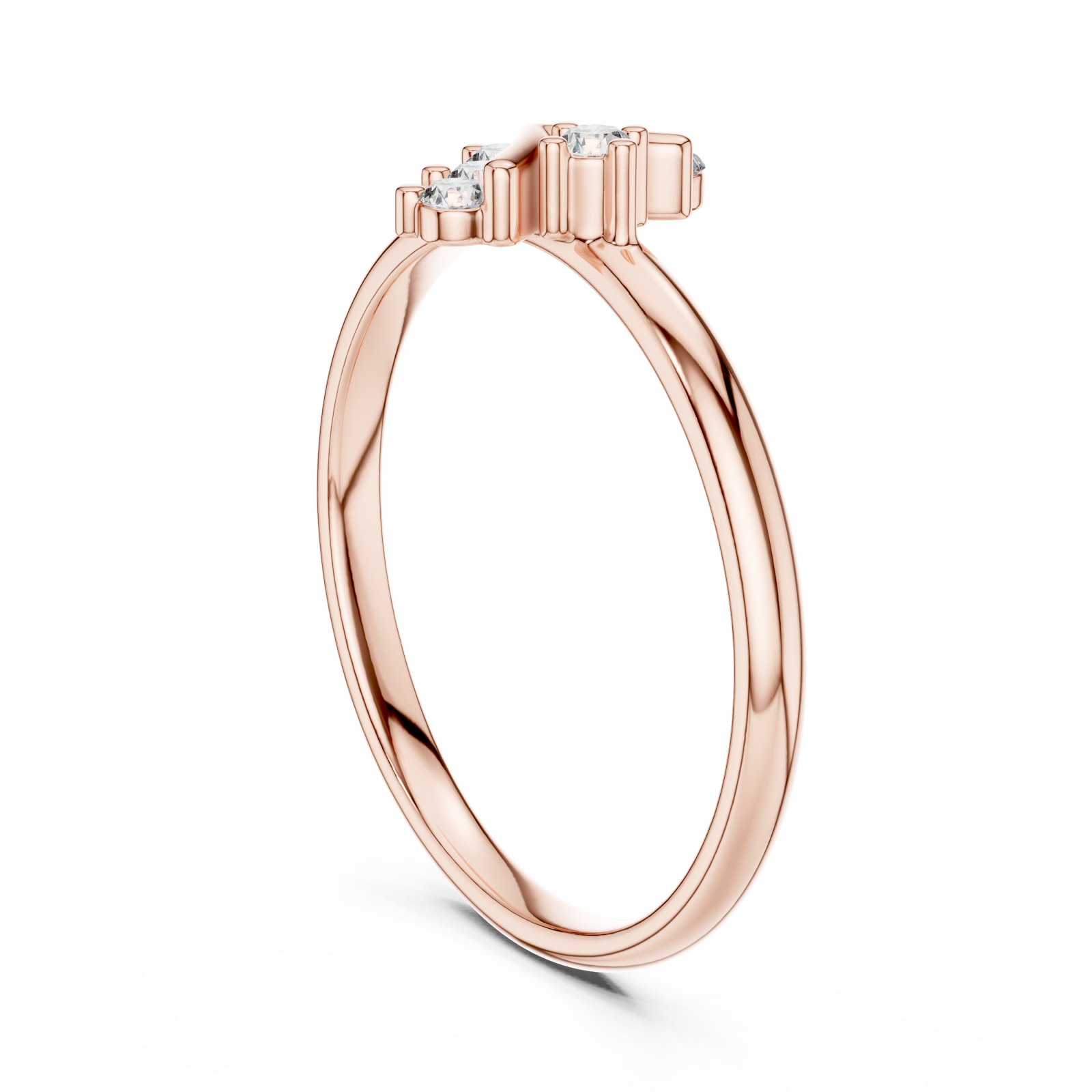  Rose Gold Celestial Radiance Cluster Ring Left View