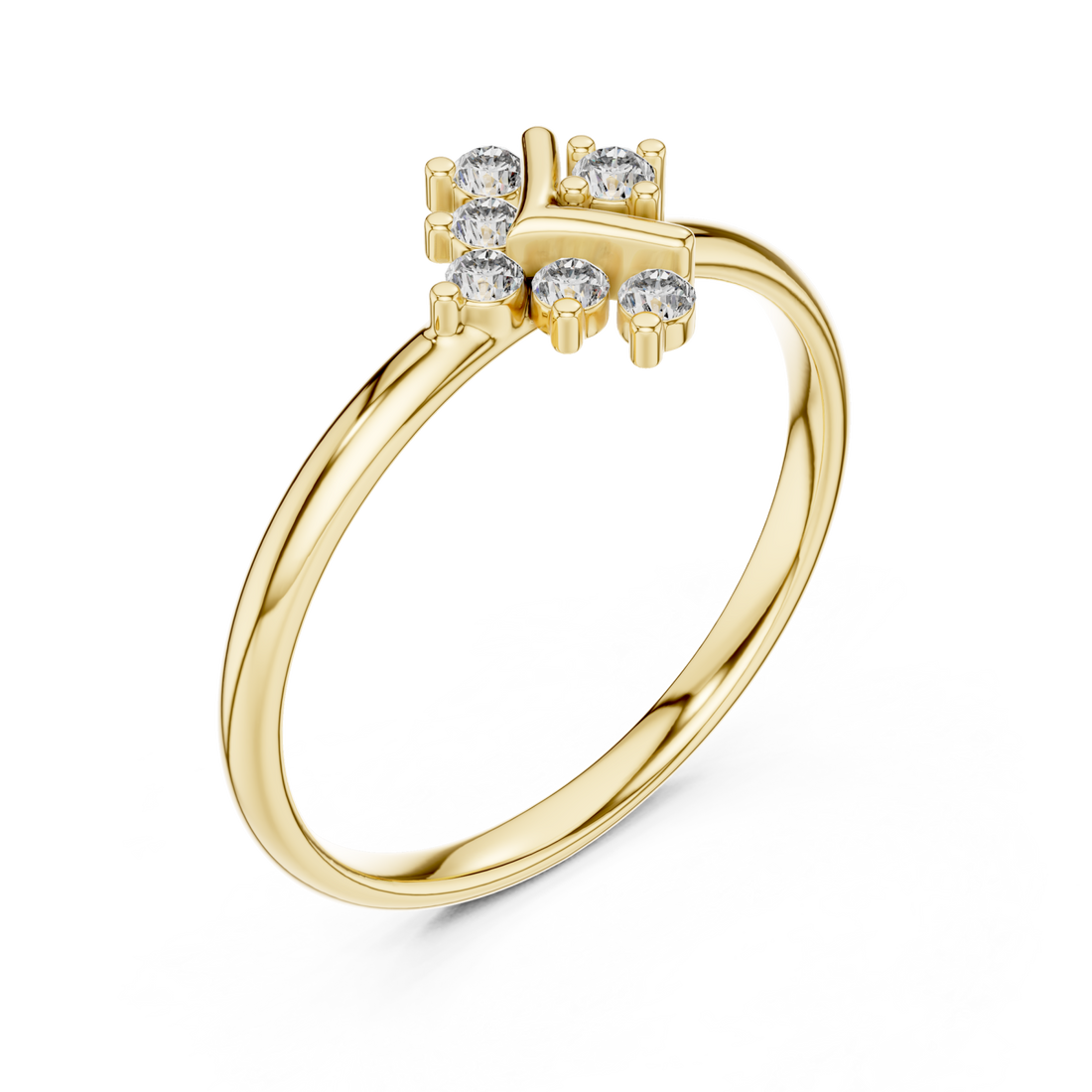 Gold Celestial Radiance Cluster Ring Right View