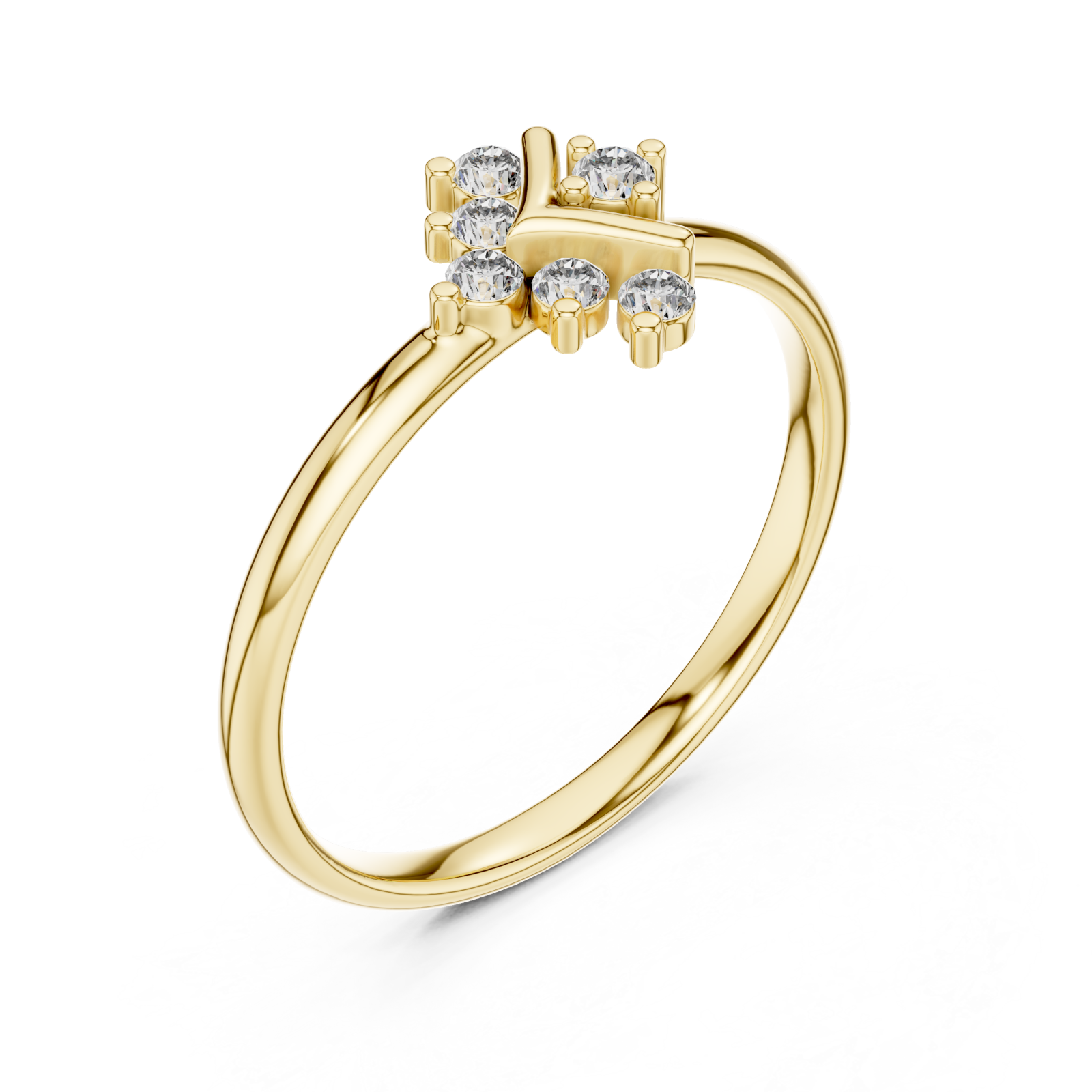 Gold Celestial Radiance Cluster Ring Right View