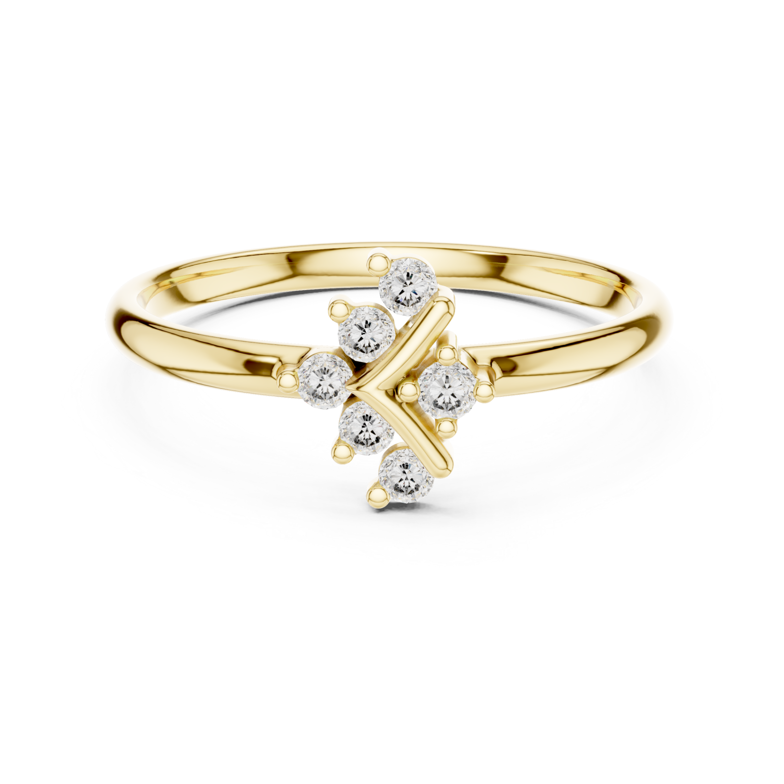  Gold Celestial Radiance Cluster Ring Front View