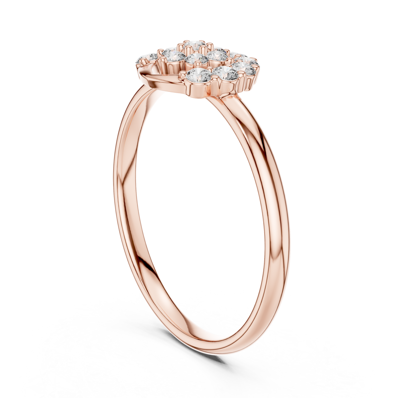  Rose Gold Radiant Petal Pavilion Statement Band Left View