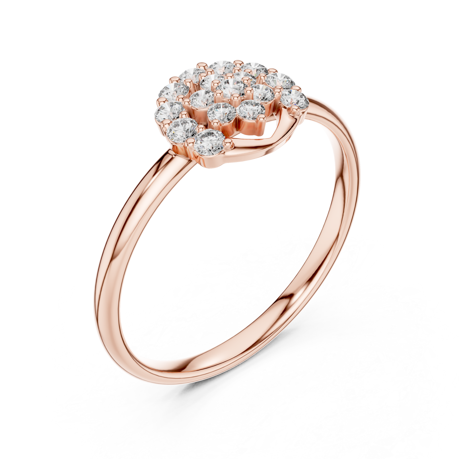  Rose Gold Radiant Petal Pavilion Statement Band Right View