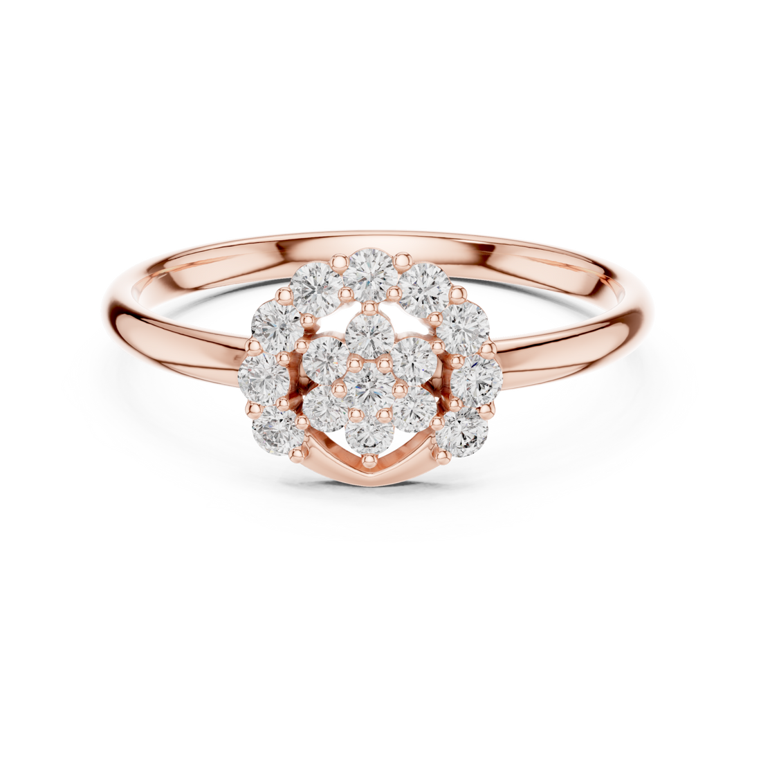  Rose Gold Radiant Petal Pavilion Statement Band Right View