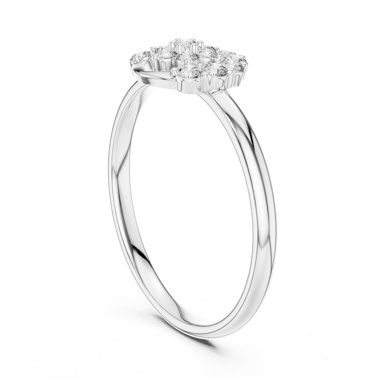  White Gold Radiant Petal Pavilion Statement Band Left View