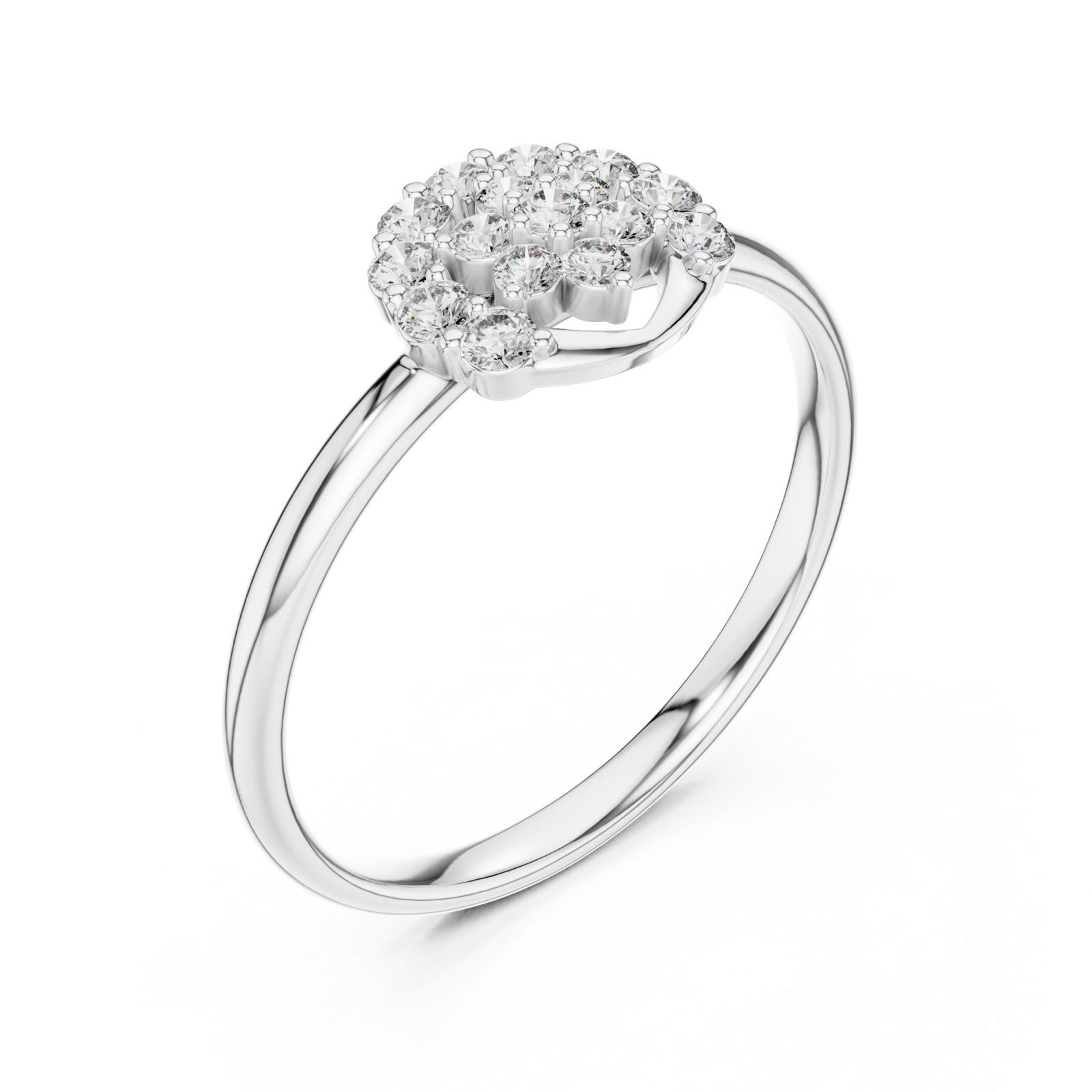  White Gold Radiant Petal Pavilion Statement Band Right View