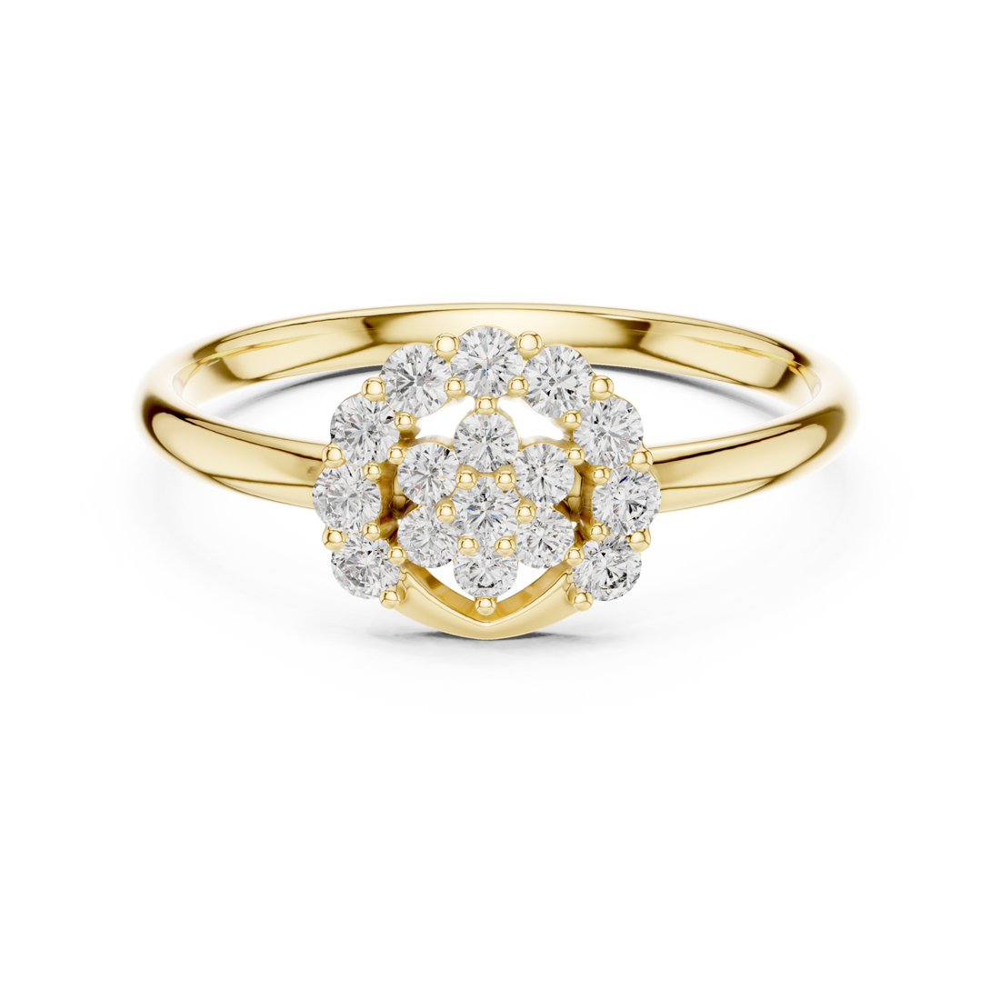 Gold Radiant Petal Pavilion Statement Band Right View