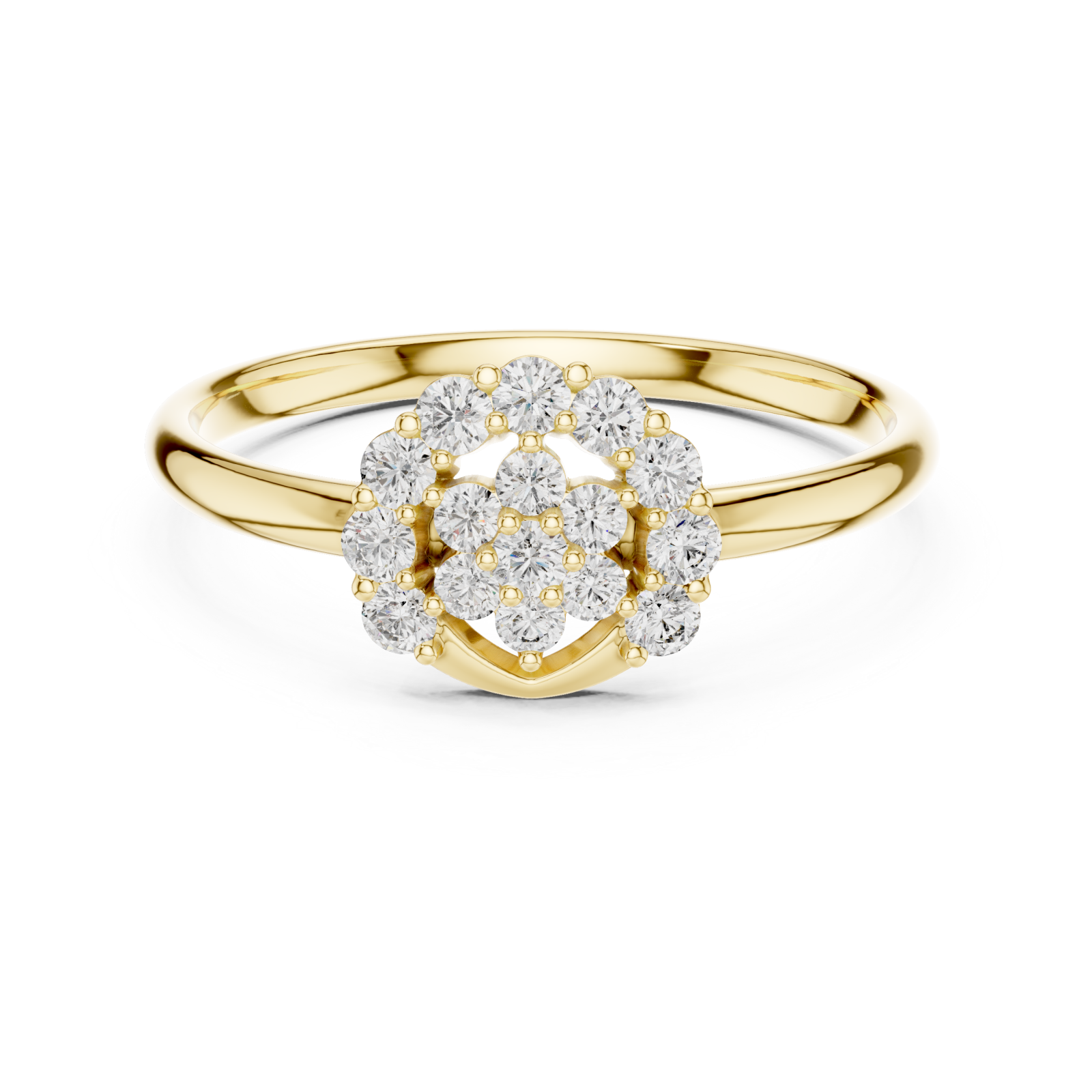  Gold Radiant Petal Pavilion Statement Band Front View