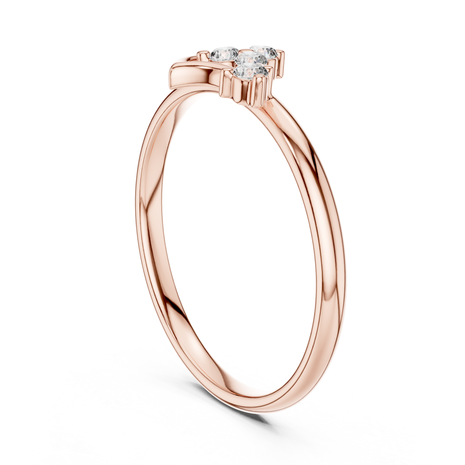  Rose Gold Cherished Promise Accent Band Ring Left View