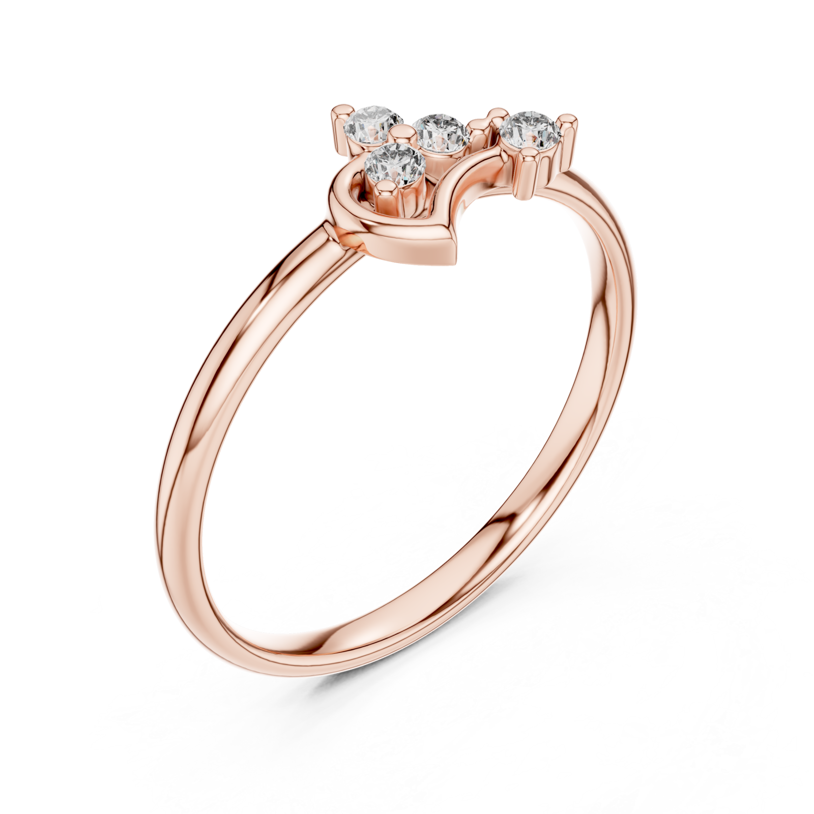  Rose Gold Cherished Promise Accent Band Ring Right View