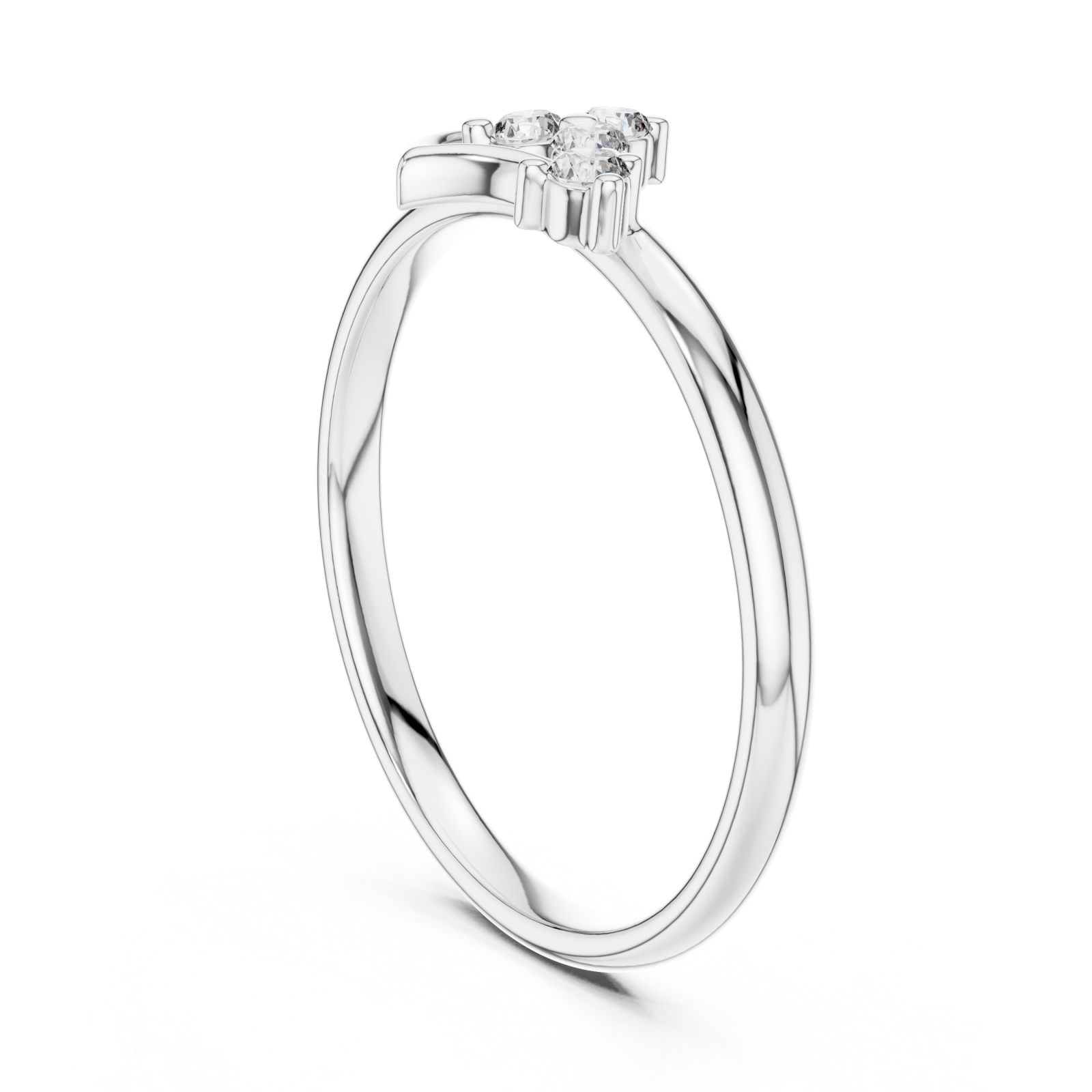  White Gold Cherished Promise Accent Band Ring Left View