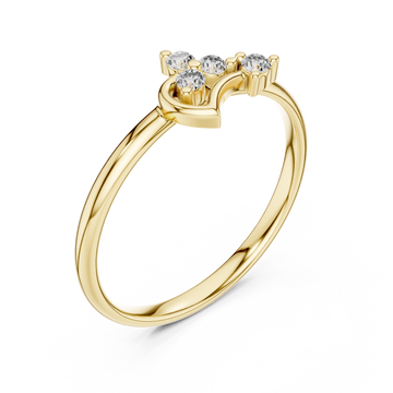 Gold Cherished Promise Accent Band Ring Right View
