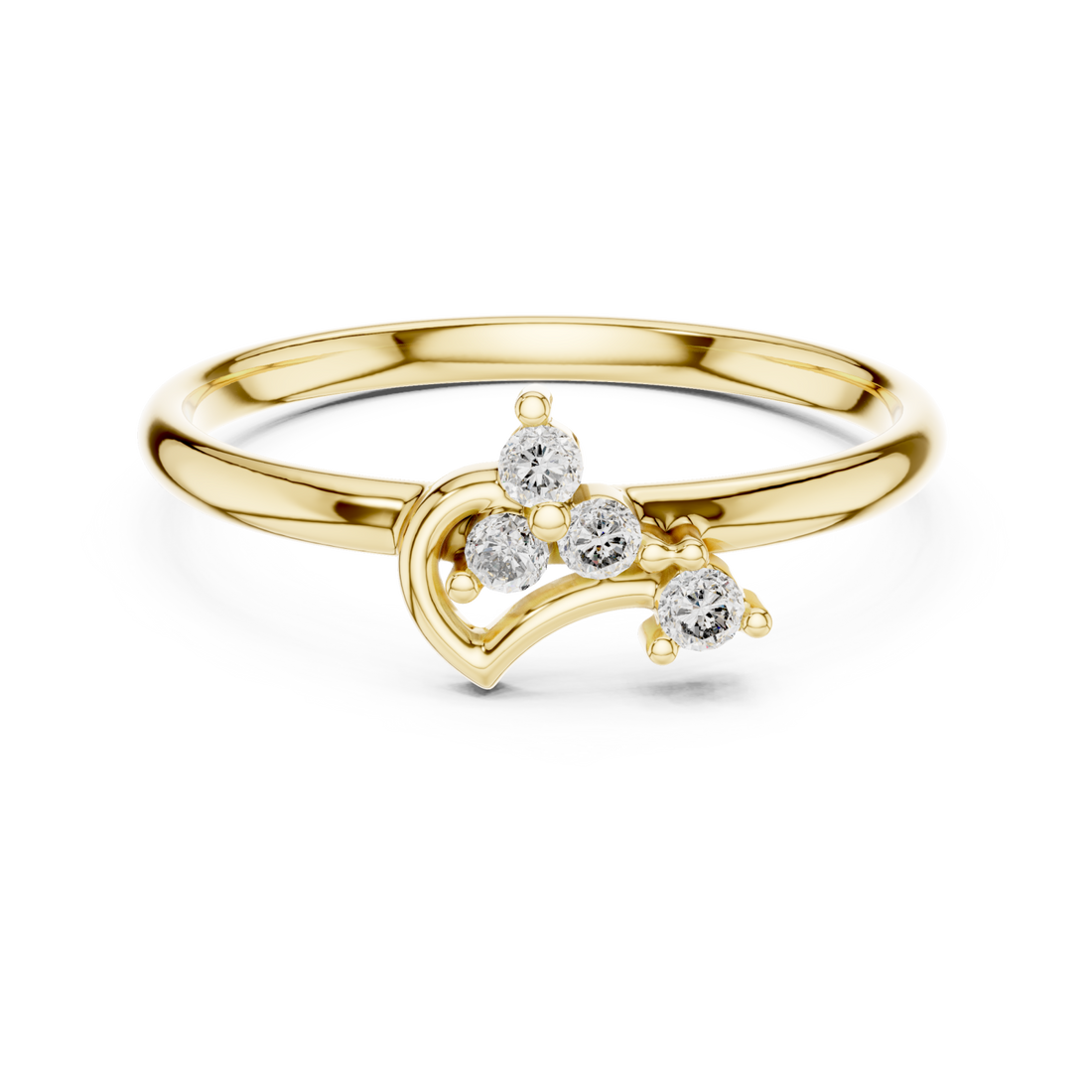 Gold Cherished Promise Accent Band Ring Right View