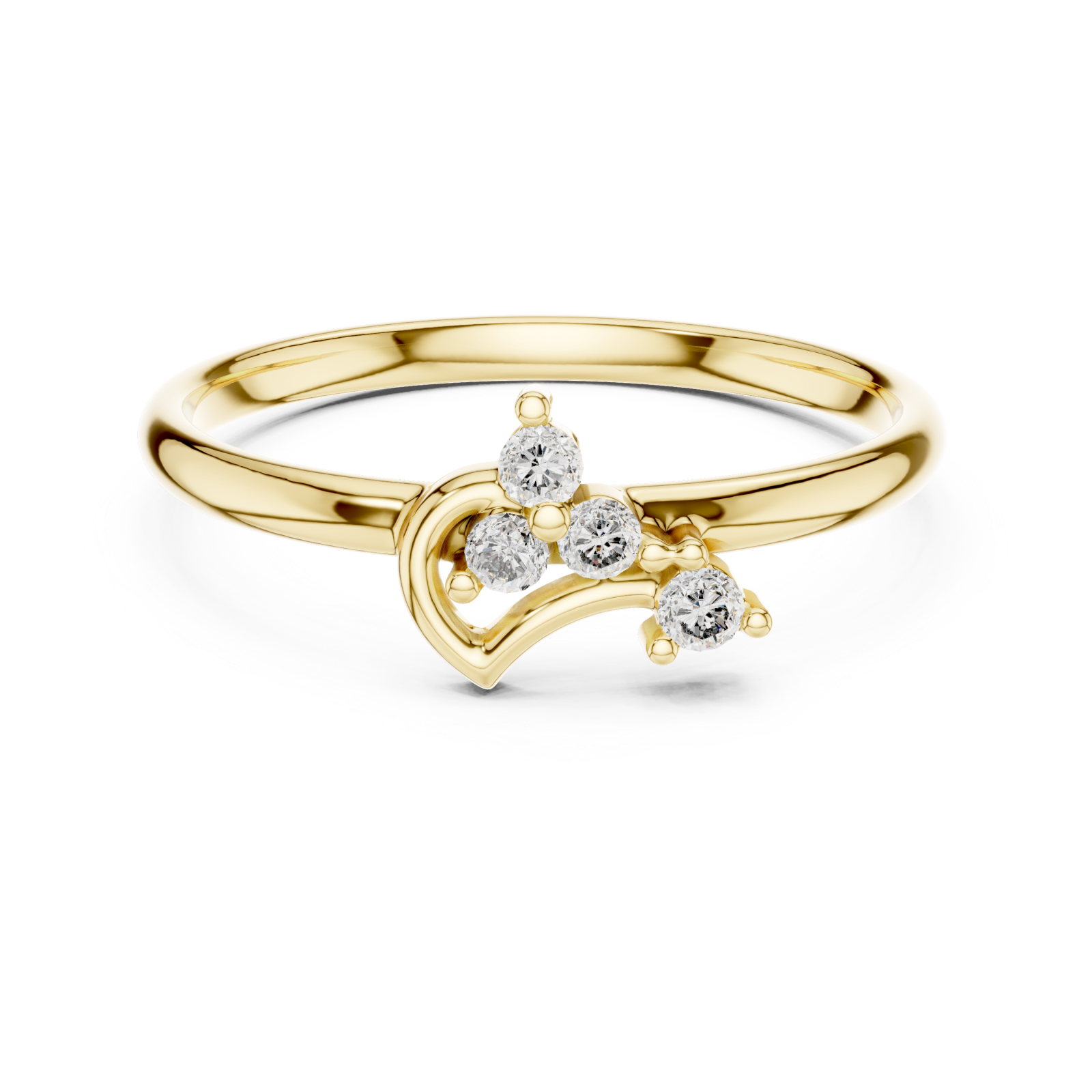  Gold Cherished Promise Accent Band Ring Front View
