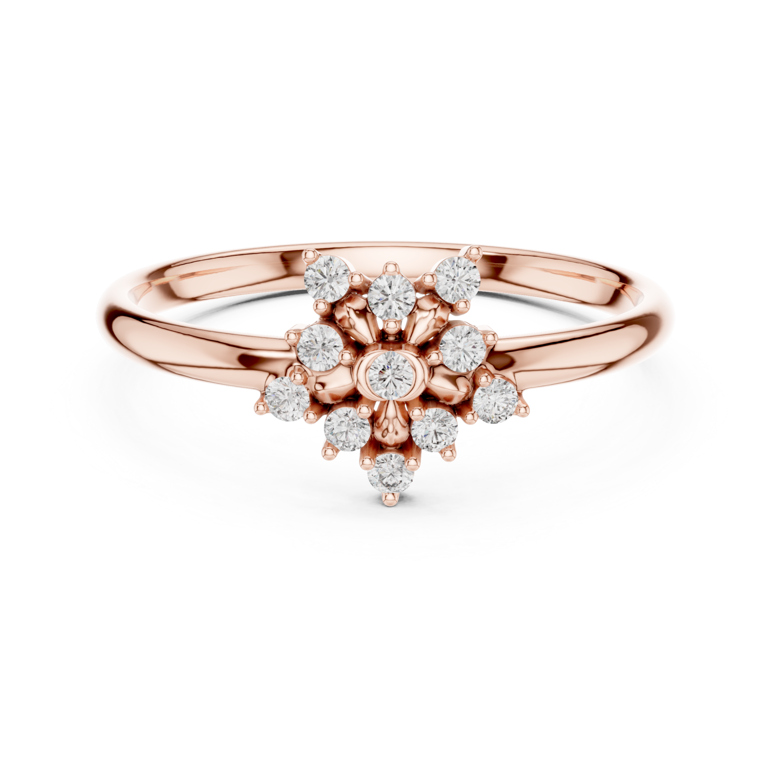  Rose Gold Twilight Meadow Petite Bloom Ring Front View