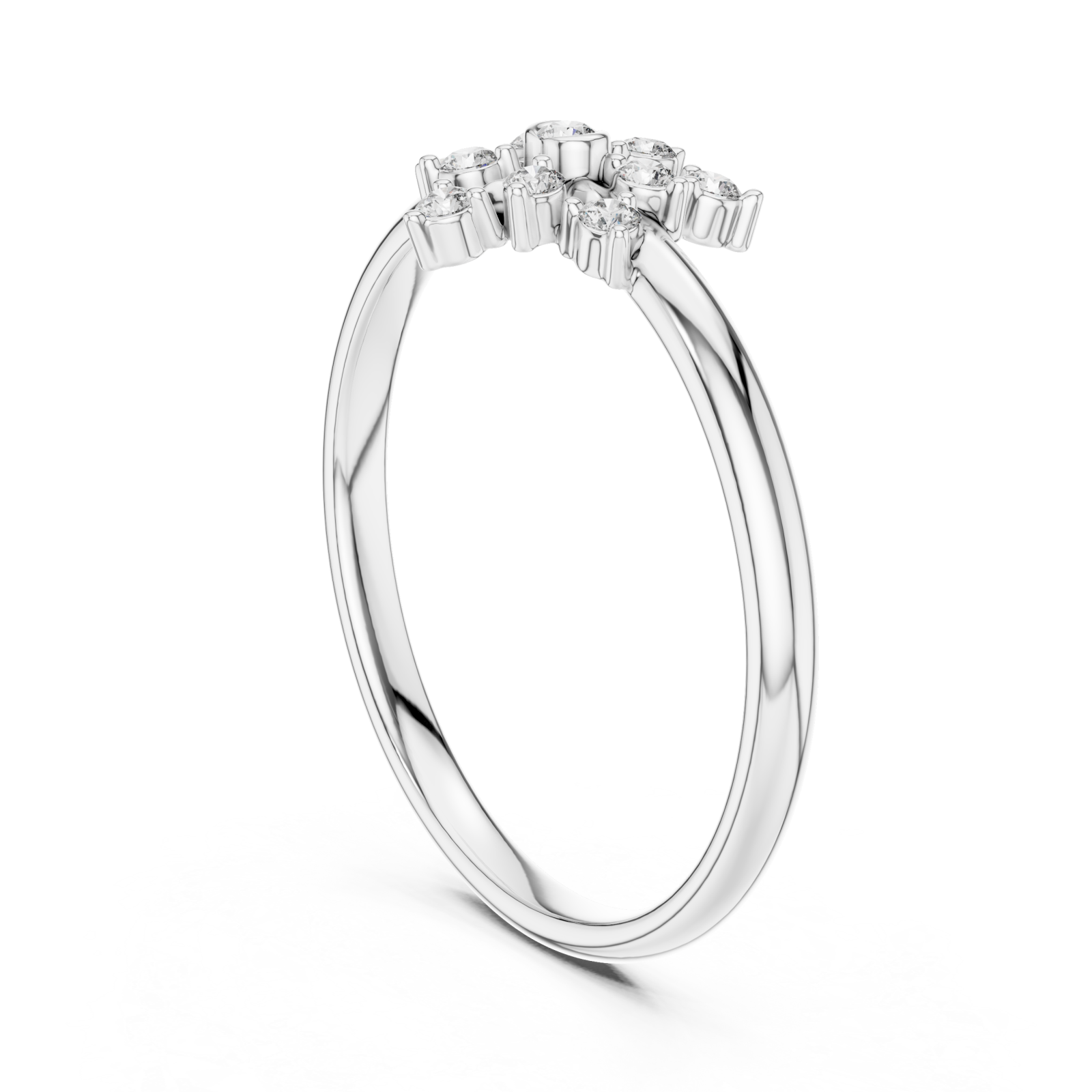  White Gold Twilight Meadow Petite Bloom Ring Left View