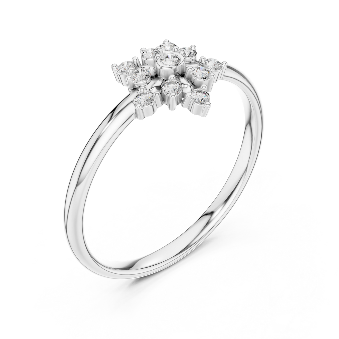  White Gold Twilight Meadow Petite Bloom Ring Right View