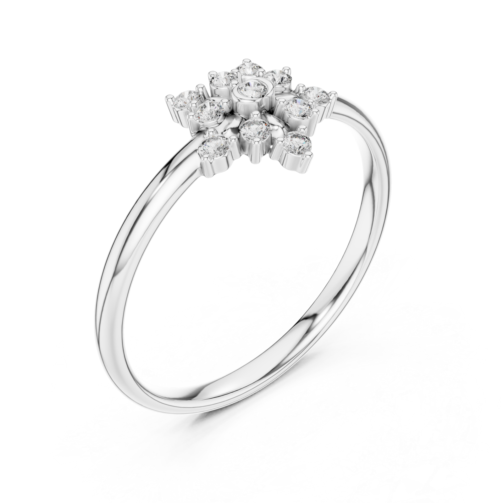  White Gold Twilight Meadow Petite Bloom Ring Right View