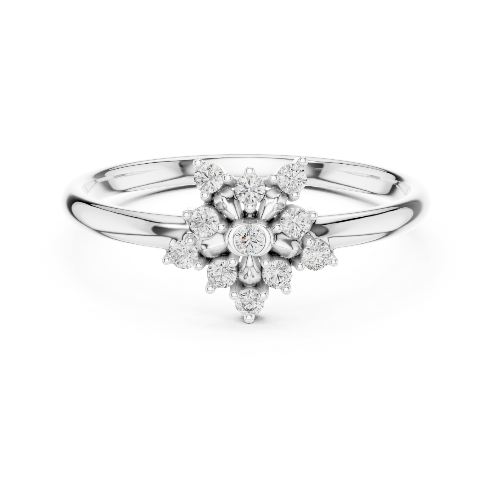  White Gold Twilight Meadow Petite Bloom Ring Front View