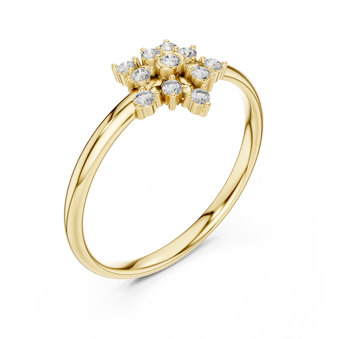 Gold Twilight Meadow Petite Bloom Ring Right View