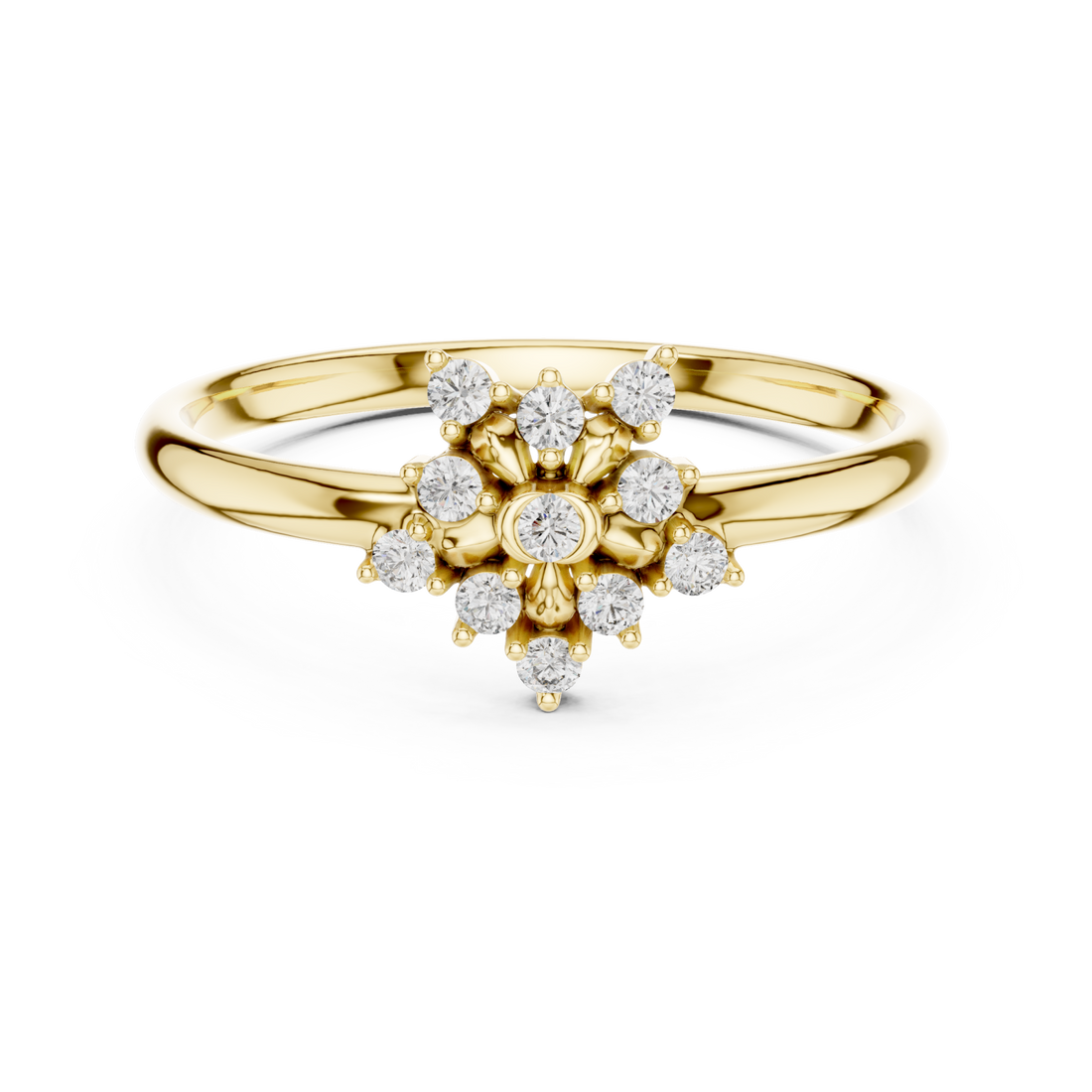 Gold Twilight Meadow Petite Bloom Ring Right View