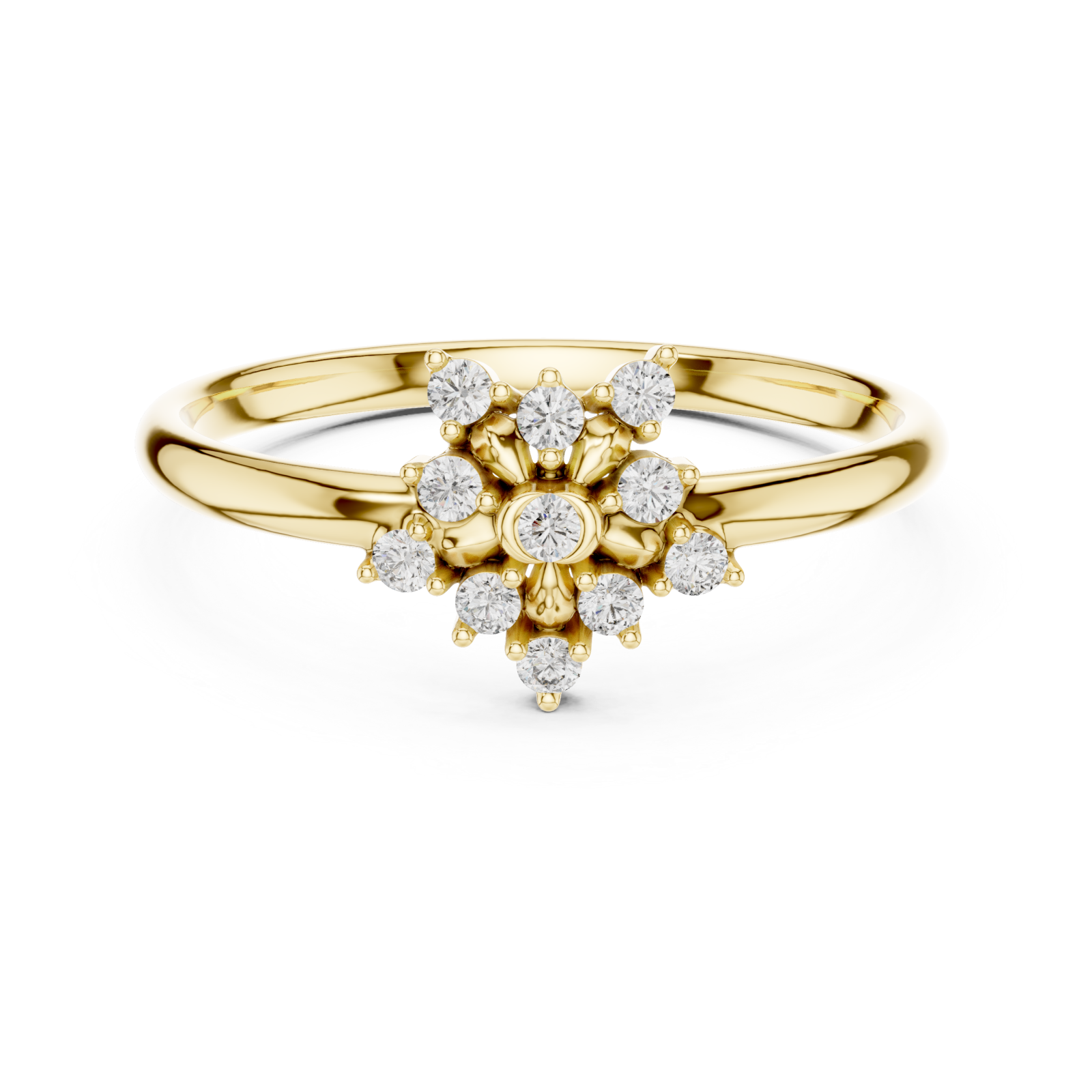  Gold Twilight Meadow Petite Bloom Ring Front View