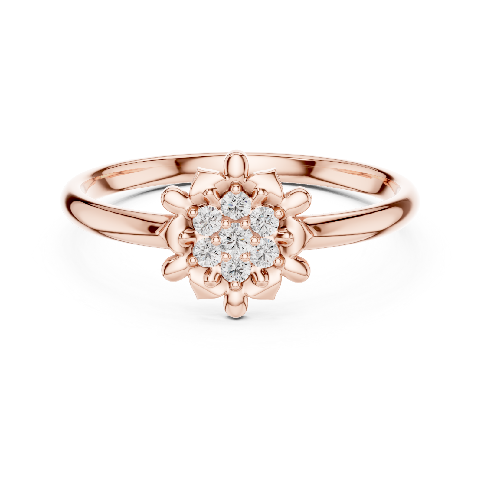  Rose Gold Radiant Petal Glow Front View