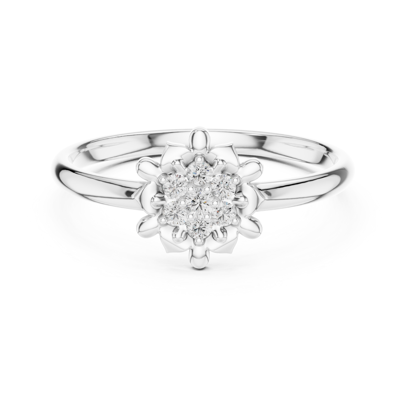  White Gold Radiant Petal Glow Front View