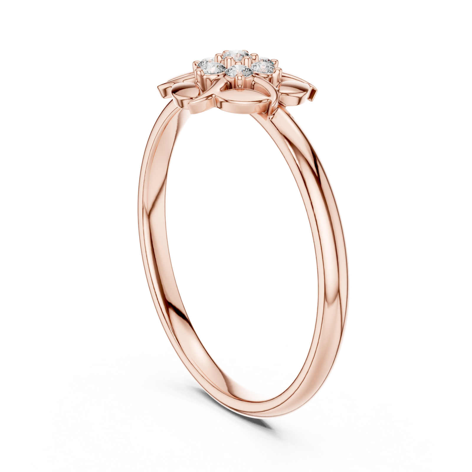  Rose Gold Opulent Floral Dusk Band Left View