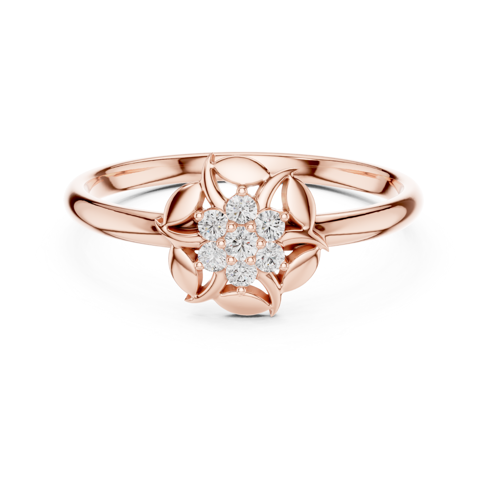  Rose Gold Opulent Floral Dusk Band Front View