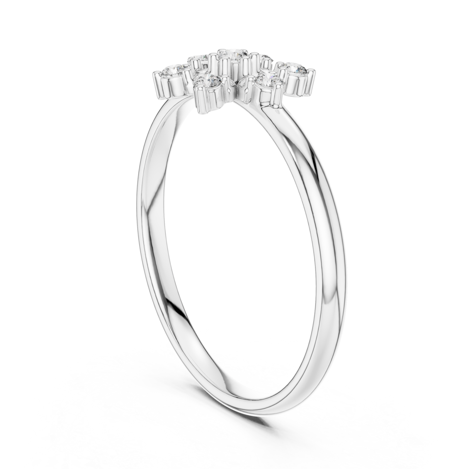  White Gold Radiant Aura Lattice Bloom Band Left View