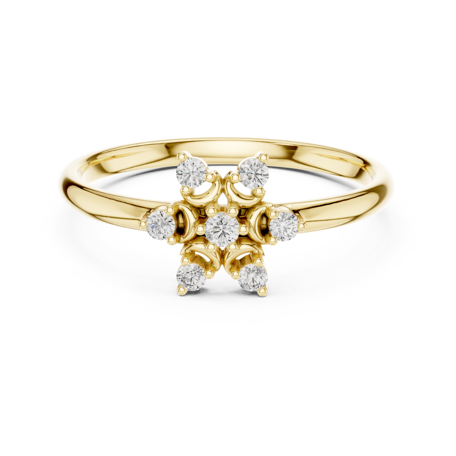  Gold Radiant Aura Lattice Bloom Band Front View