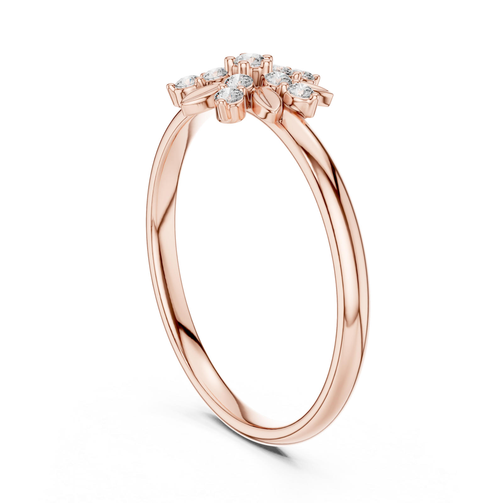  Rose Gold Celestial Springtime Bloom Eternity Ring Left View