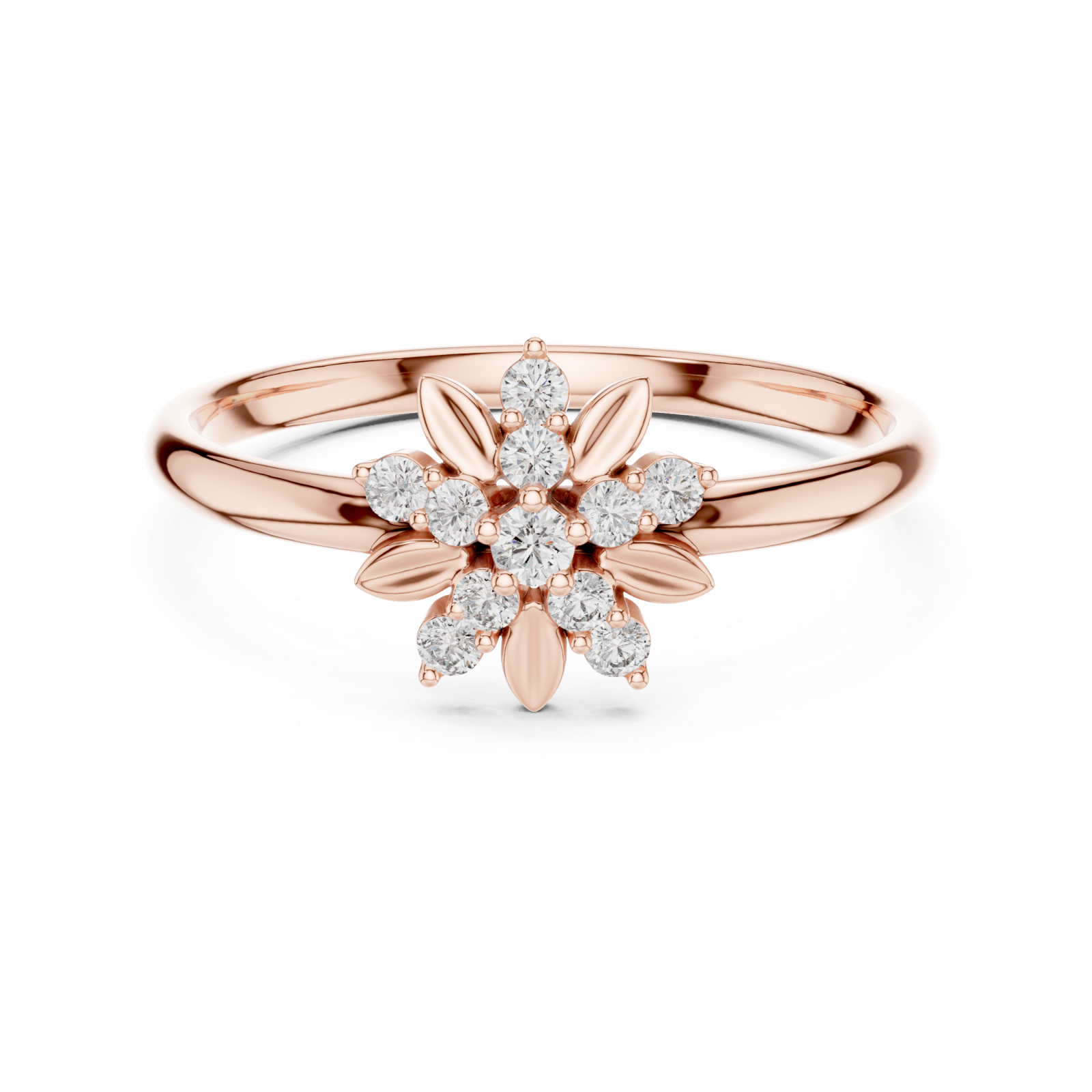  Rose Gold Celestial Springtime Bloom Eternity Ring Front View