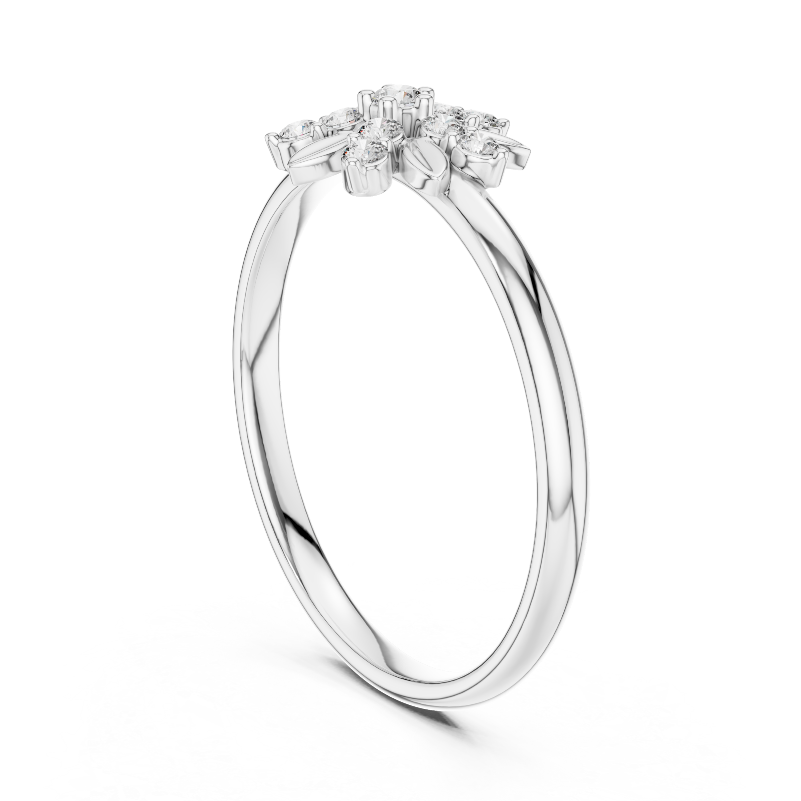  White Gold Celestial Springtime Bloom Eternity Ring Left View