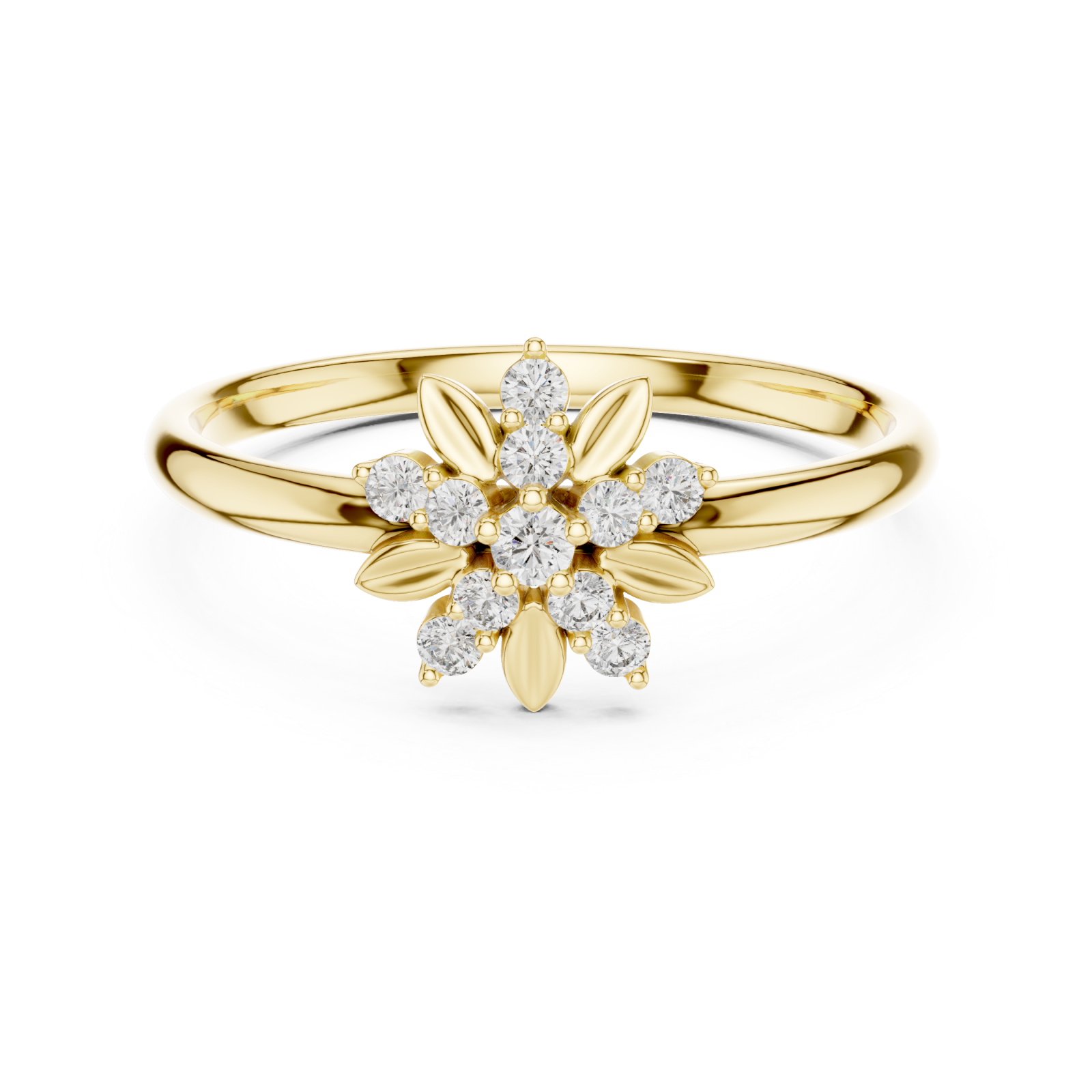  Gold Celestial Springtime Bloom Eternity Ring Front View