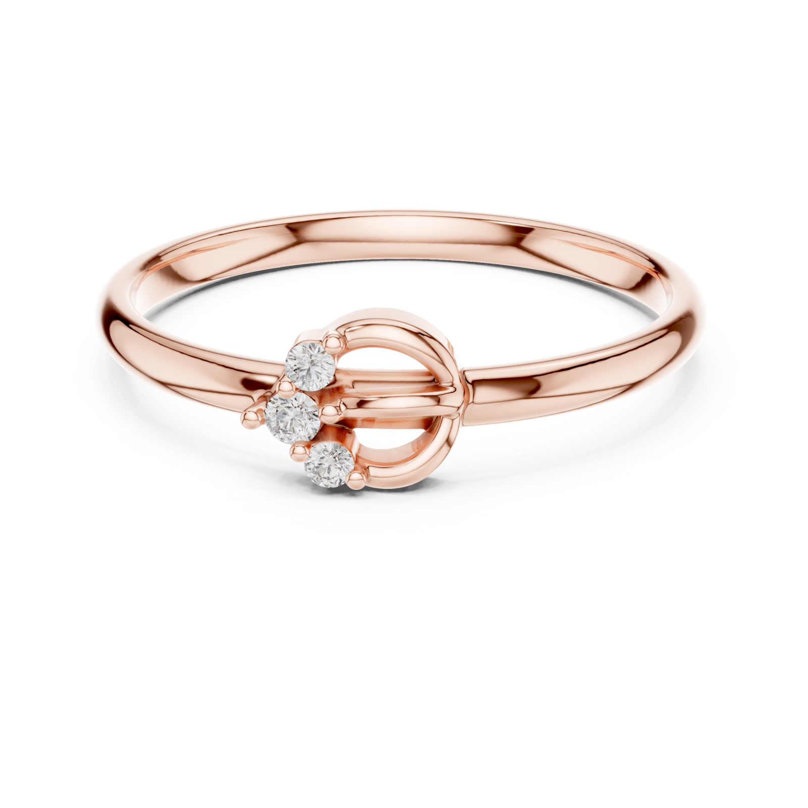  Rose Gold Serene Blossom Dream Halo Ring Front View