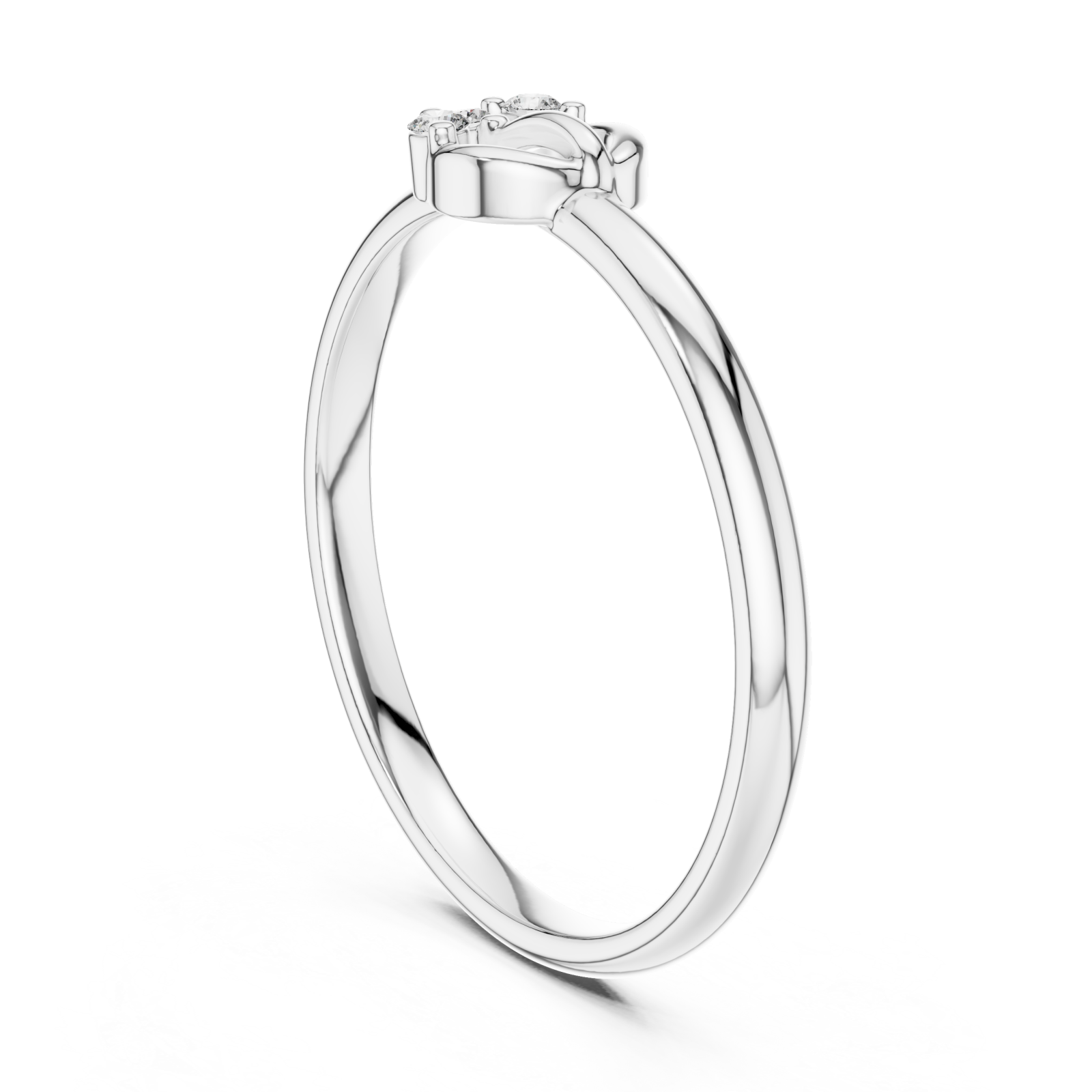  White Gold Serene Blossom Dream Halo Ring Left View