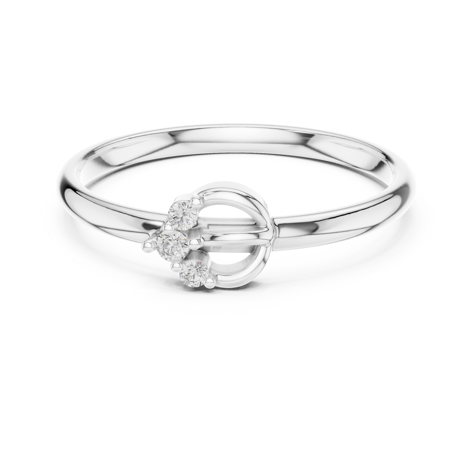  White Gold Serene Blossom Dream Halo Ring Front View