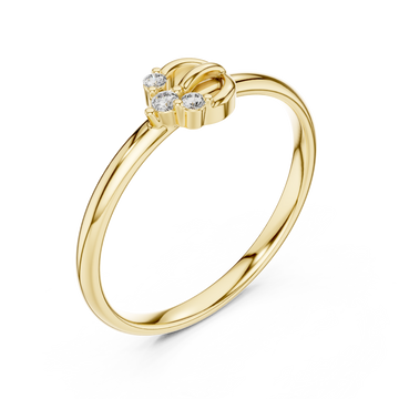 Gold Serene Blossom Dream Halo Ring Right View