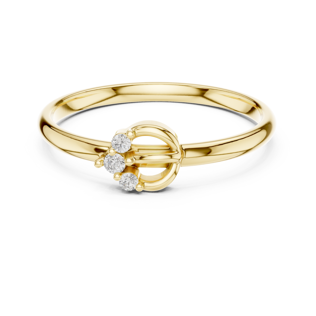 Gold Serene Blossom Dream Halo Ring Right View