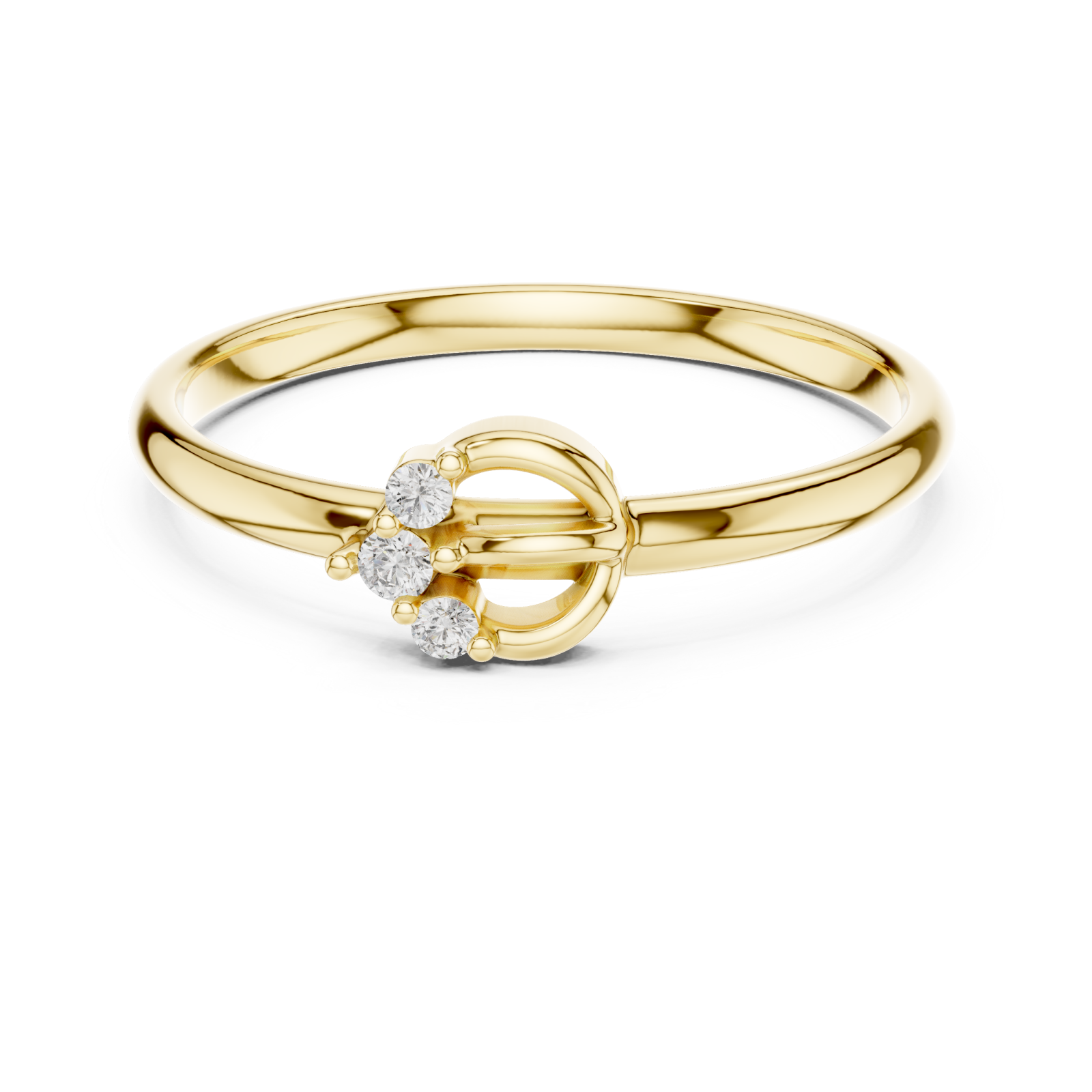  Gold Serene Blossom Dream Halo Ring Front View
