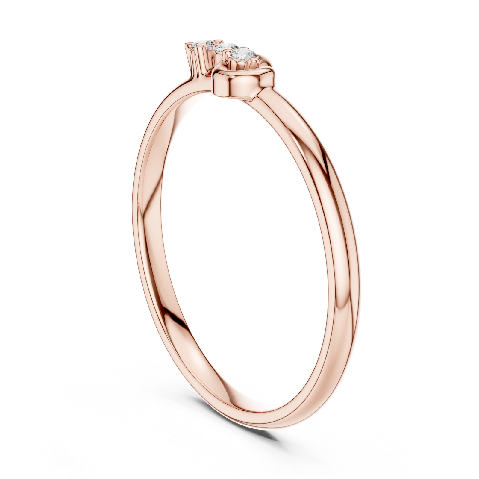  Rose Gold Serene Whisper Elegant Band Left View