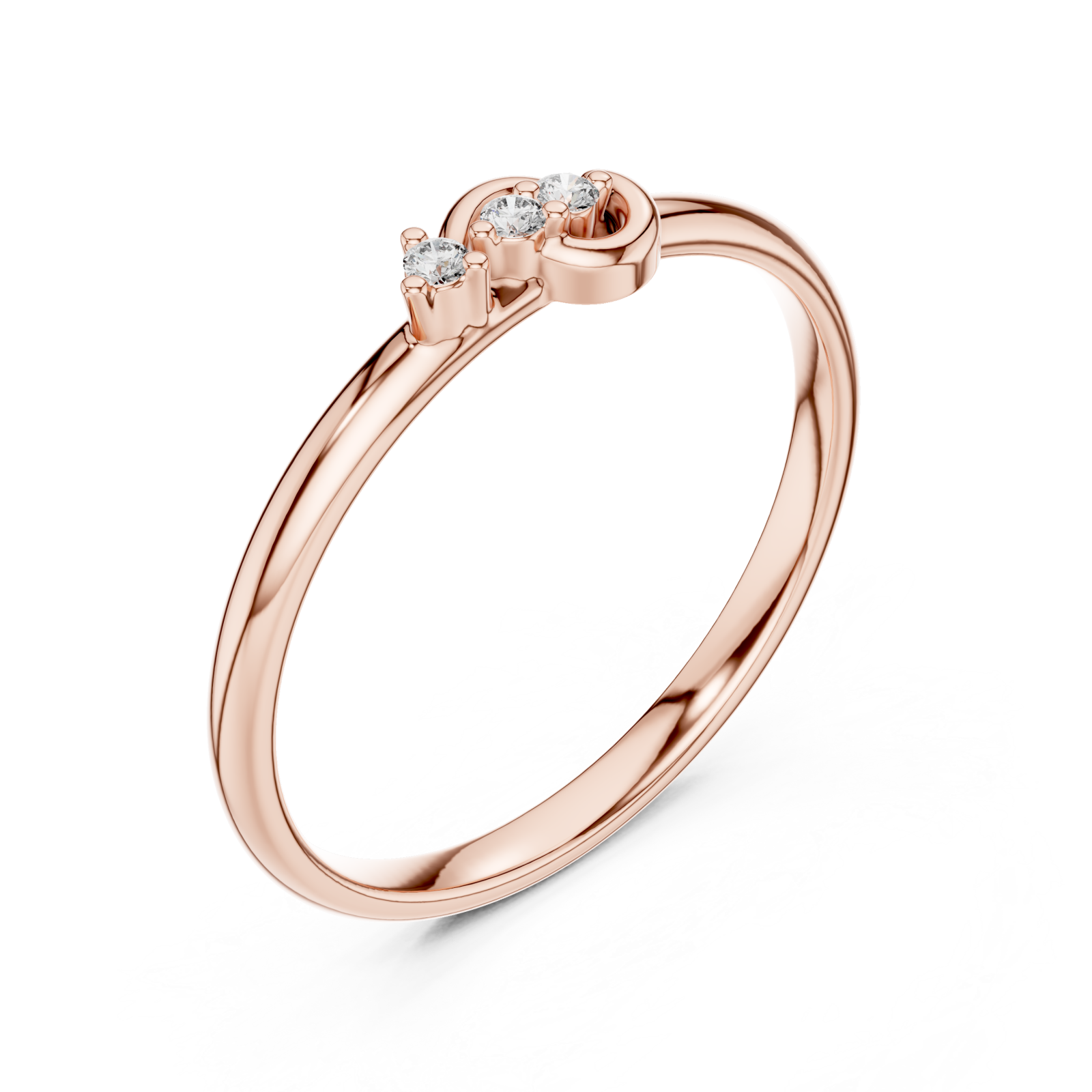  Rose Gold Serene Whisper Elegant Band Right View